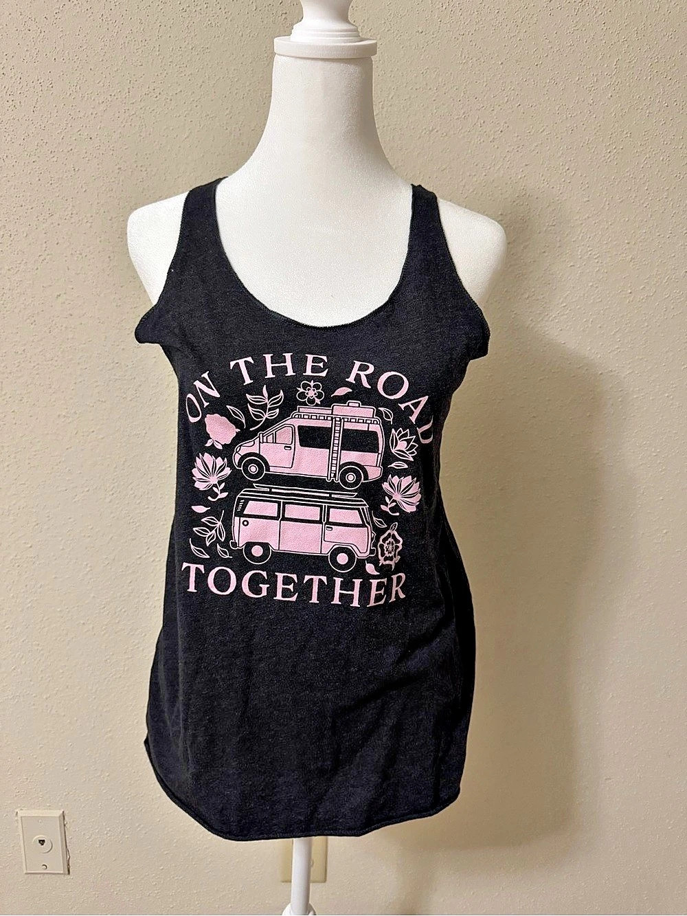 Next Level Apparel Graphic Racerback Tank Black & Pink